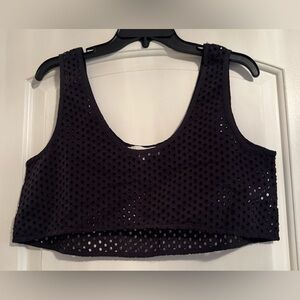 Solid & Striped The Minka Cotton Eyelet Crop Cover-Up